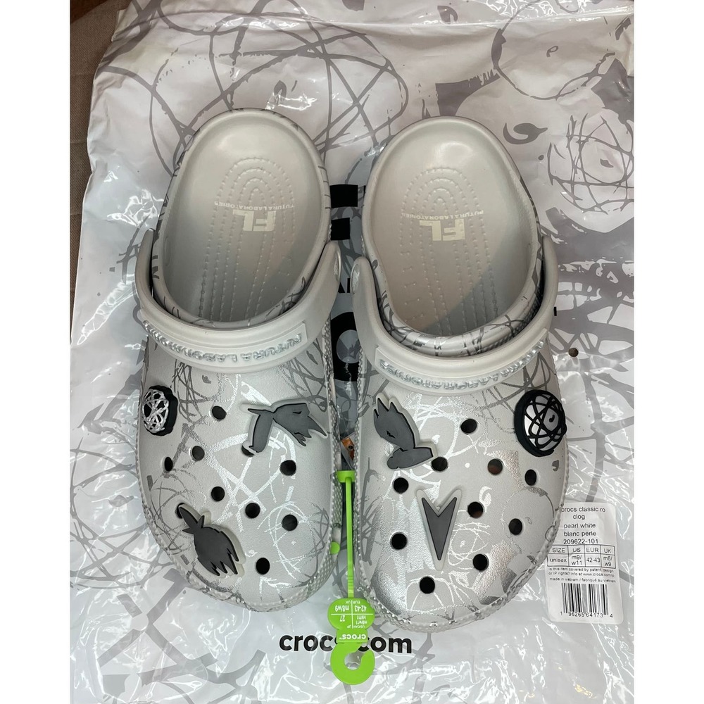 Futura Laboratories Crocs - Pearl White - Size 9M/11W